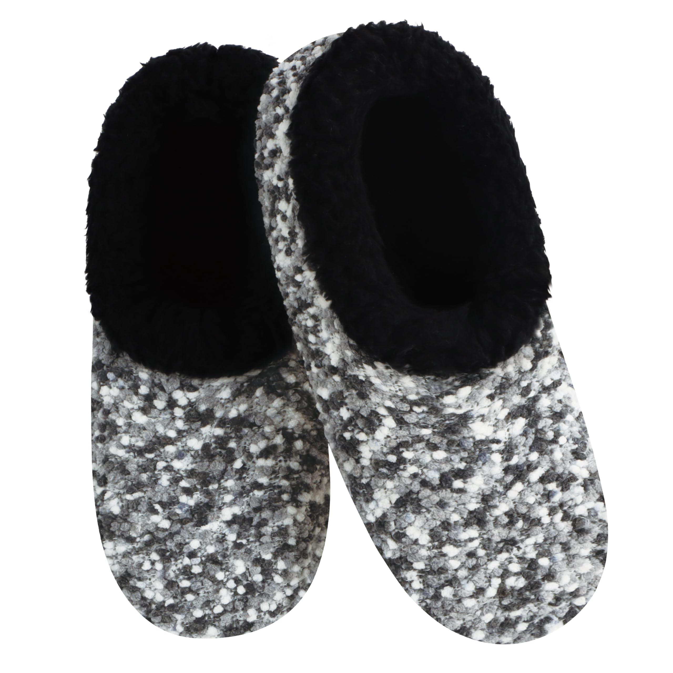Snoozies Hausschuh-Socken für Damen, gemütlich, Sherpa-Futter, rutschfest, als Geschenk für Damen, GRAU, Small