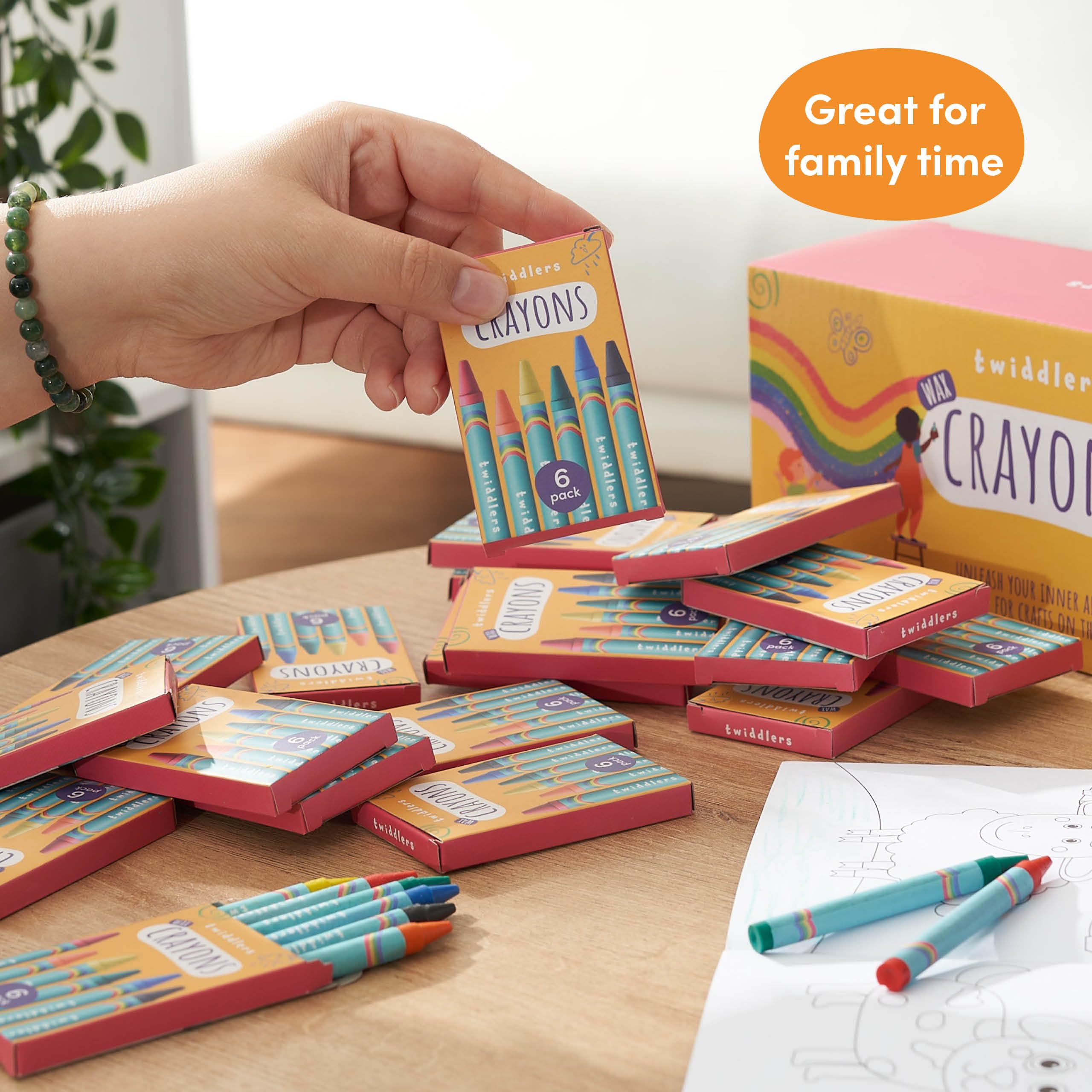 Lot De 25 Boîtes De Crayons De Cire – 6 Couleurs Par Boîte – Cadeaux Anniversaire, Fêtes Et Sacs Goodies – Non Toxique