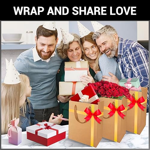 Miniatura 6 de EUSOAR Bolsas de papel de estraza pequeñas de 7.8 x 3.9 x 11 pulgadas con asas, bolsa resistente para comestibles, boutique, negocios, baby showers,