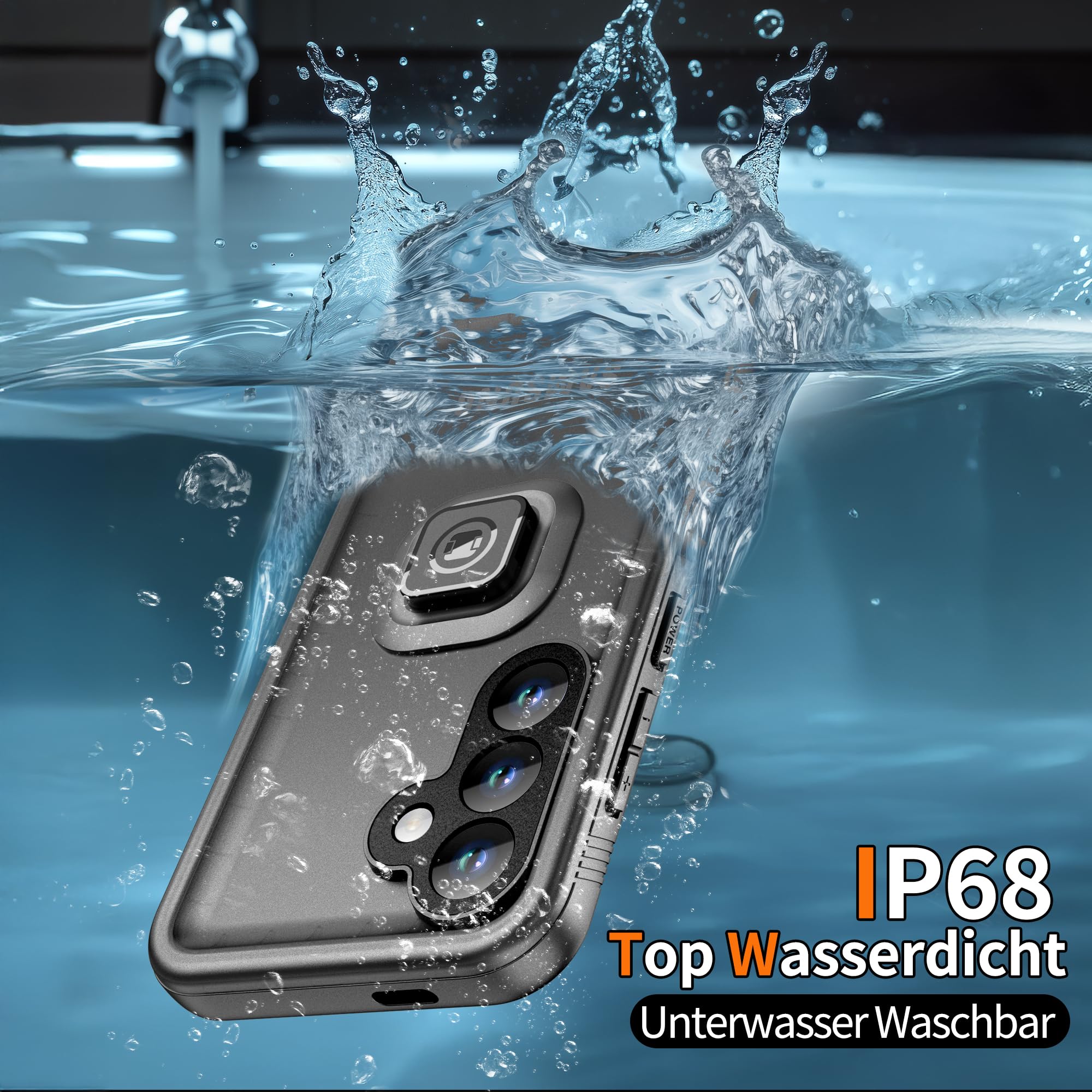 Cozycase 1S-Kn. Wasserdicht Handyhalterung Fahrrad Für Samsung Galaxy S26 | Anti-Diebstahl Hülle Handy Halter Motorrad Lenker Rennrad Mtb Ebike Bike Phone Holder Mount Fahrradhalterung IP68 Waterproof