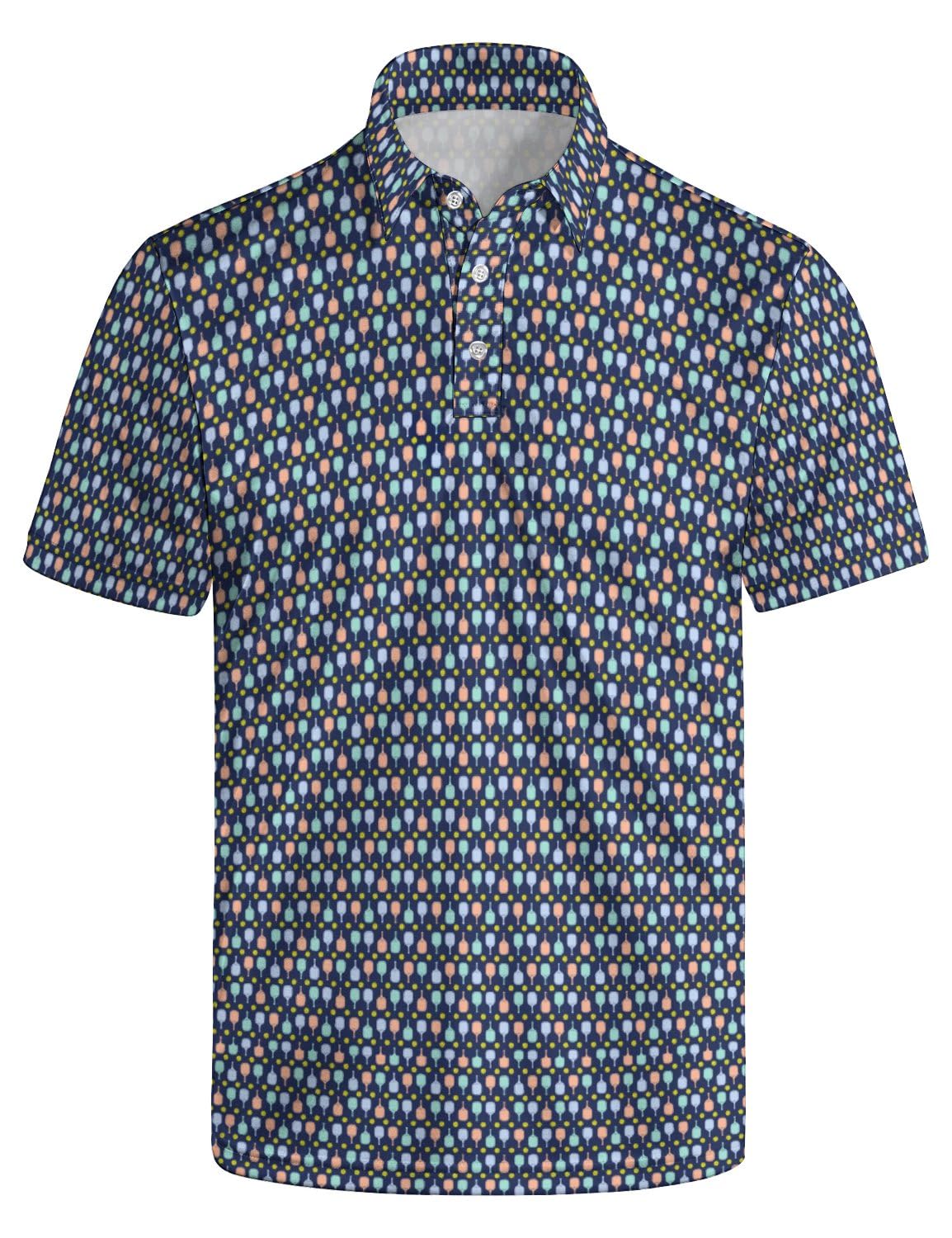 AYUNIX Golf Shirts for Men Funny Golf Polo Shirts Short Sleeve Polo Shirts Moisture Wicking Performance Golf Outfits