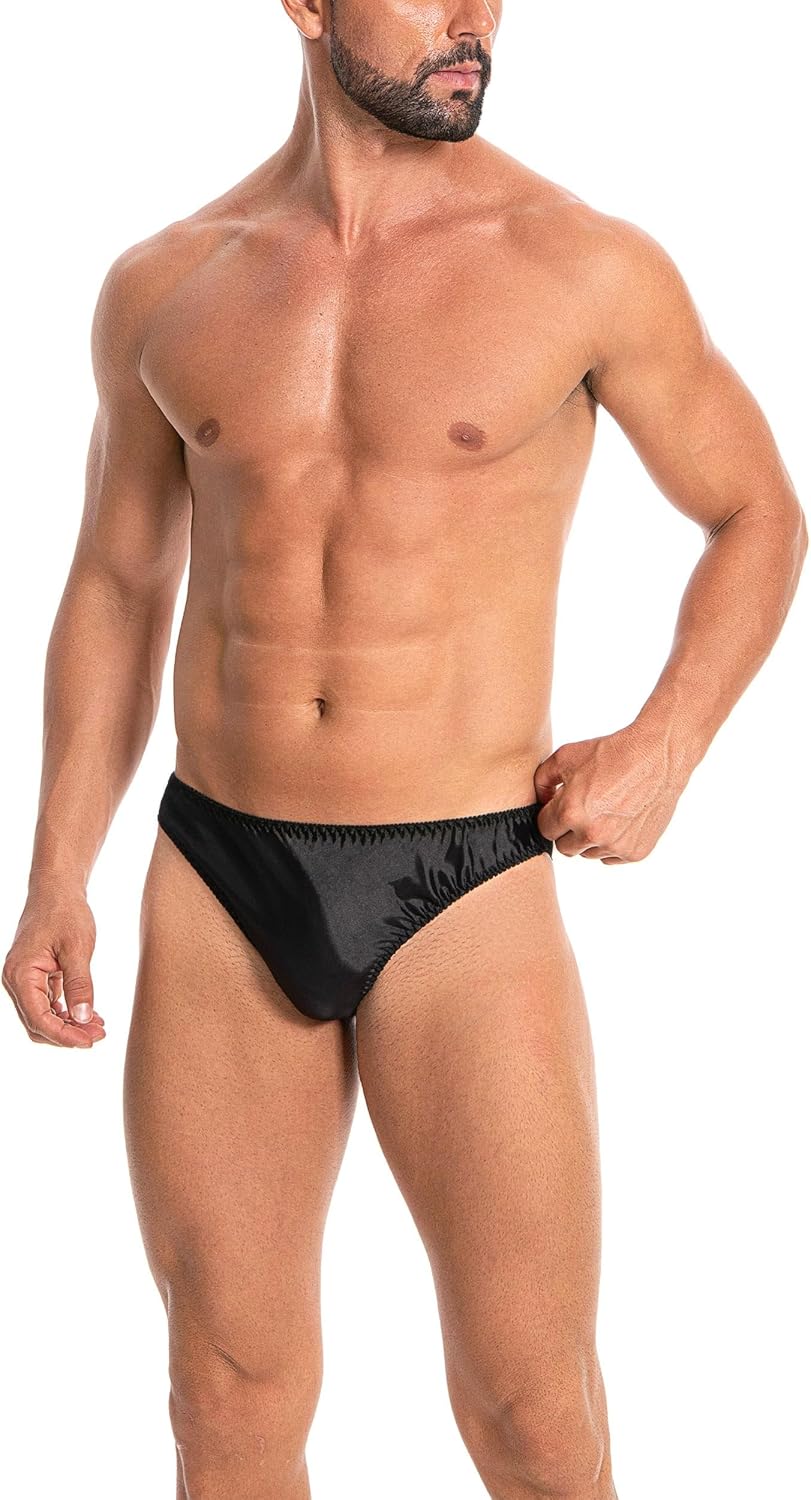 Satini Men’s Silky Satin Slip Briefs - Seam Free Shaped Front, Full Back, Fully Elasticated Underwear - Image 5