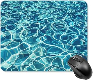 Square Gaming Blue Aqua Pool Water Mouse Pad Waterproof Mouse Mat Non-Slip Rubber Base Portable Travel Mouse Pad for Office Home Wireless Computer Laptop Desk Accessories