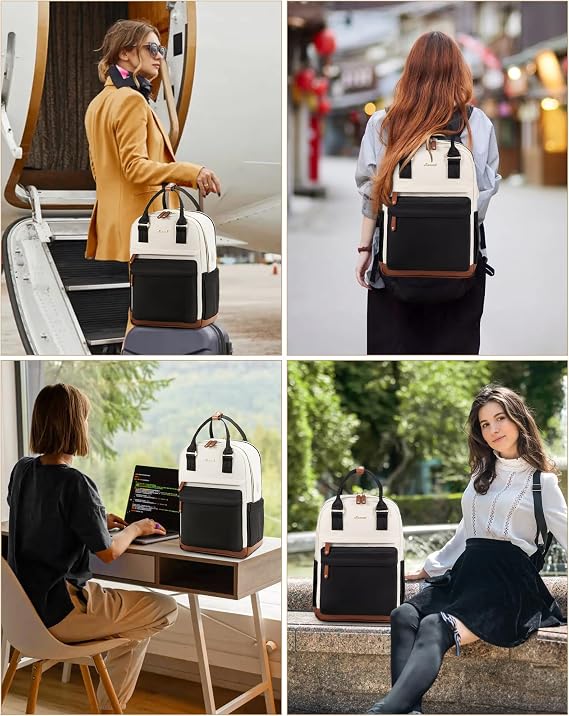 LOVEVOOK Women's Backpack 17 Inch Laptop Travel Backpack School Backpack Waterproof Work Bag Backpack Women Large School Bag Teenager Girls Elegant for Work Travel School University Office Black