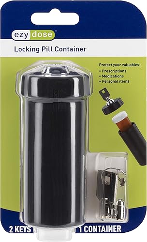 Miniatura 9 de Ezy Dose Llavero Pastillero y Medicina, Vitamina Contenedor  Seguro para dinero y artículos de viaje  Bote de metal  Compartimentos grandes