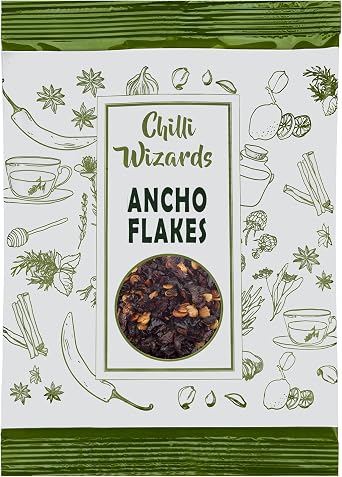 Mexican Ancho Chilli Flakes, Dried Red Peppers, Seasoning 100g
