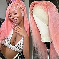 Vista 24 de ANDRIA Pelucas de encaje frontal negro y rubio de 13 x 4 pulgadas, previamente despuntadas, sin pegamento, con abuelitos, cabello sintético