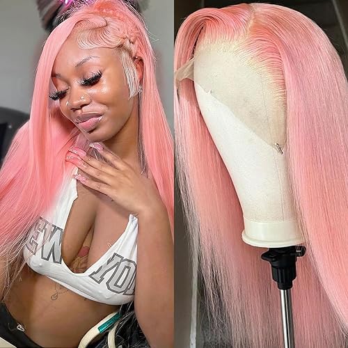 Miniatura 24 de ANDRIA Pelucas de encaje frontal negro y rubio de 13 x 4 pulgadas, previamente despuntadas, sin pegamento, con abuelitos, cabello sintético