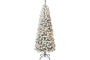 National Tree Company First Traditions Pre-Lit Acacia Flocked Christmas Tree with Clear...