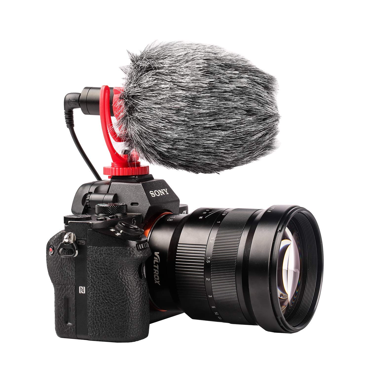 YICHUANG YC-VM100 Universal VideoMicro for Smartphones, DSLR Cameras and Camcorders with Shock Mount, Deadcat Windscreen and Case