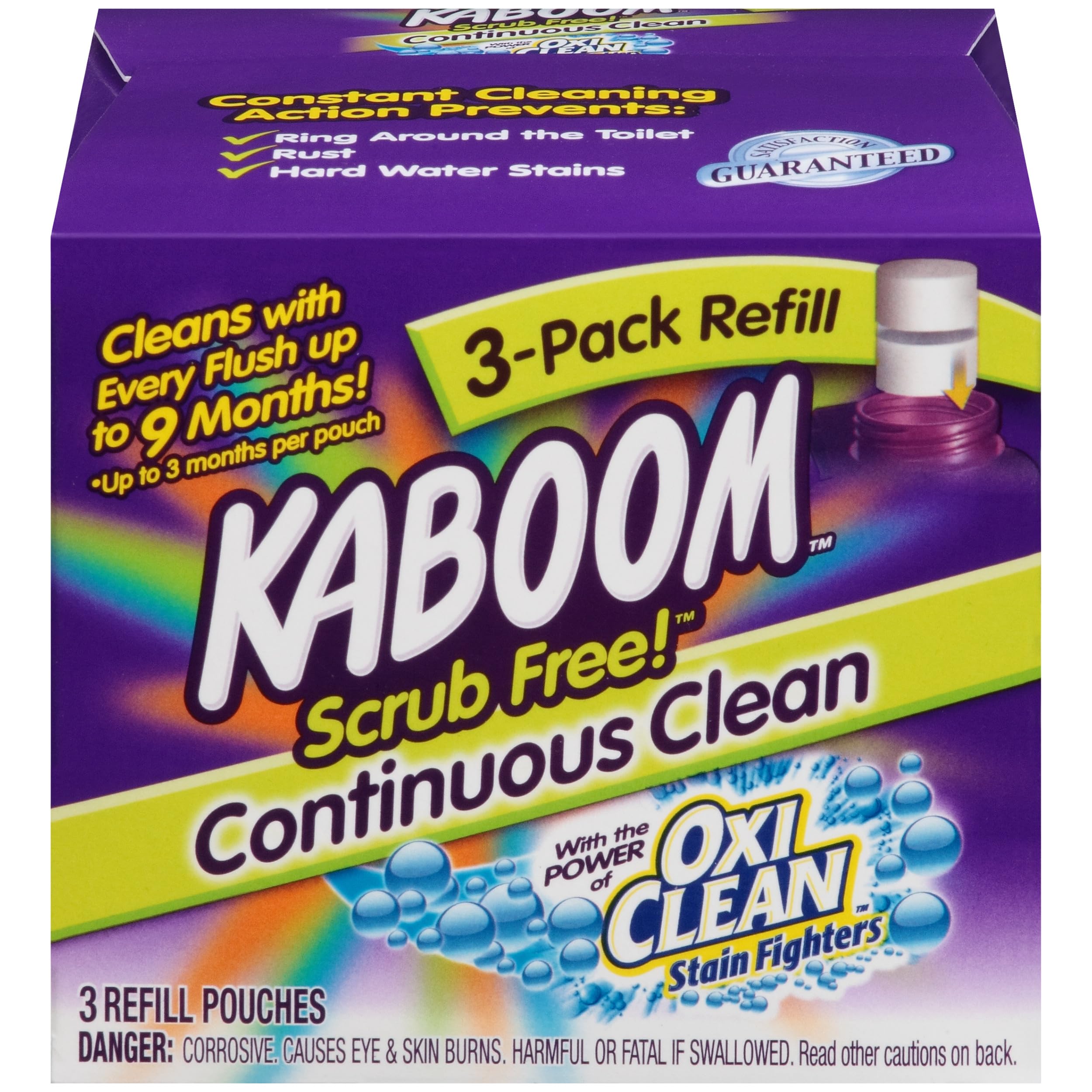 3-Pack Refill – Kaboom Scrub Free! Continuous Clean with OxiClean