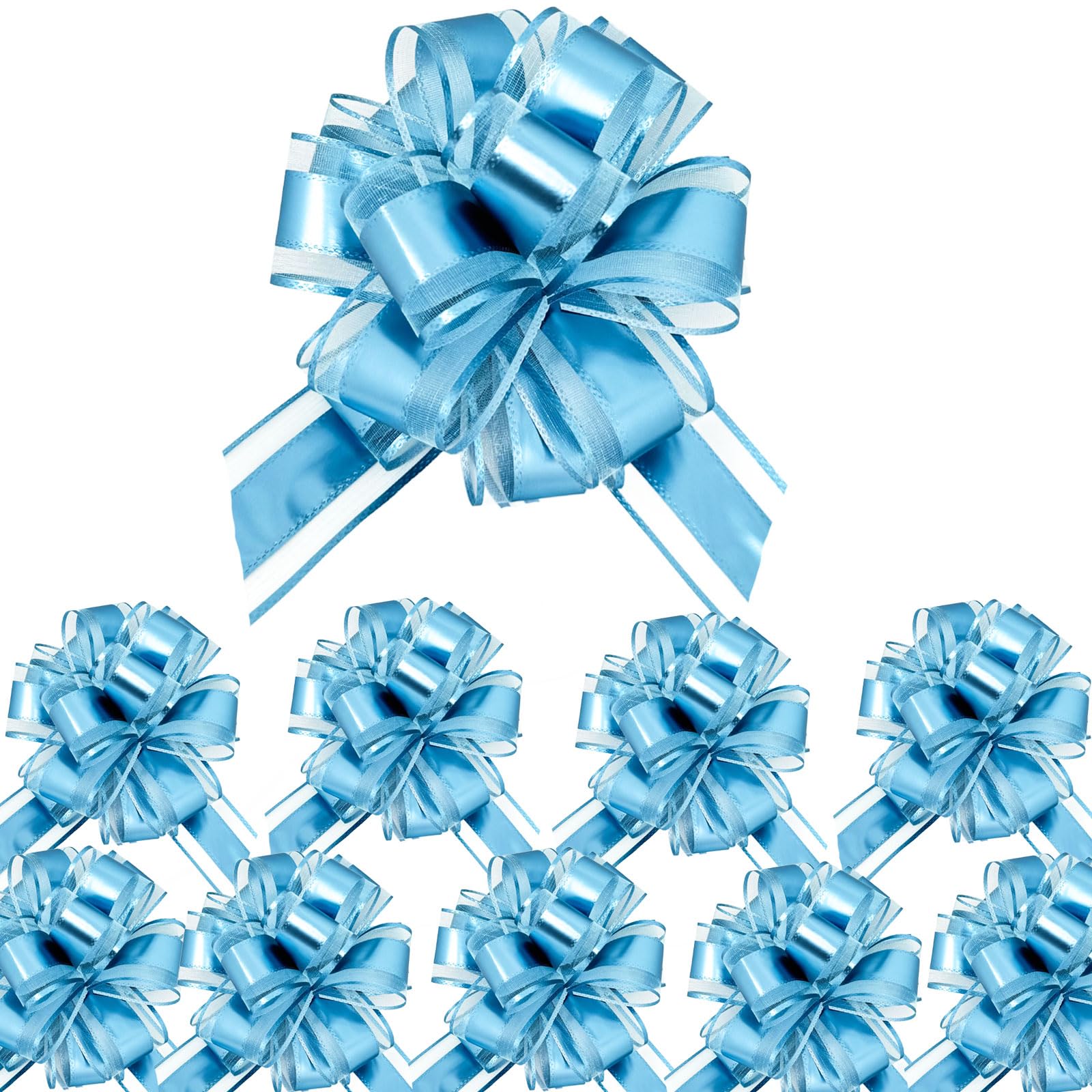 Vsosfiza Kleine Zugbänder, 10 Stück 10 cm Petrol Geschenkband-Schleifen zum Basteln, für Körbe, Hochzeit, Geburtstagsfeier, Blumenstrauß-Dekoration