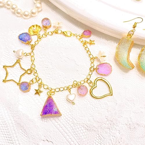 Miniatura 7 de Juego de moldes de silicona de resina epoxi de ágata druzy para joyería de cabujón de geoda, pendientes, pulseras, 33 formas de 0,35 a 1,65 pulgadas