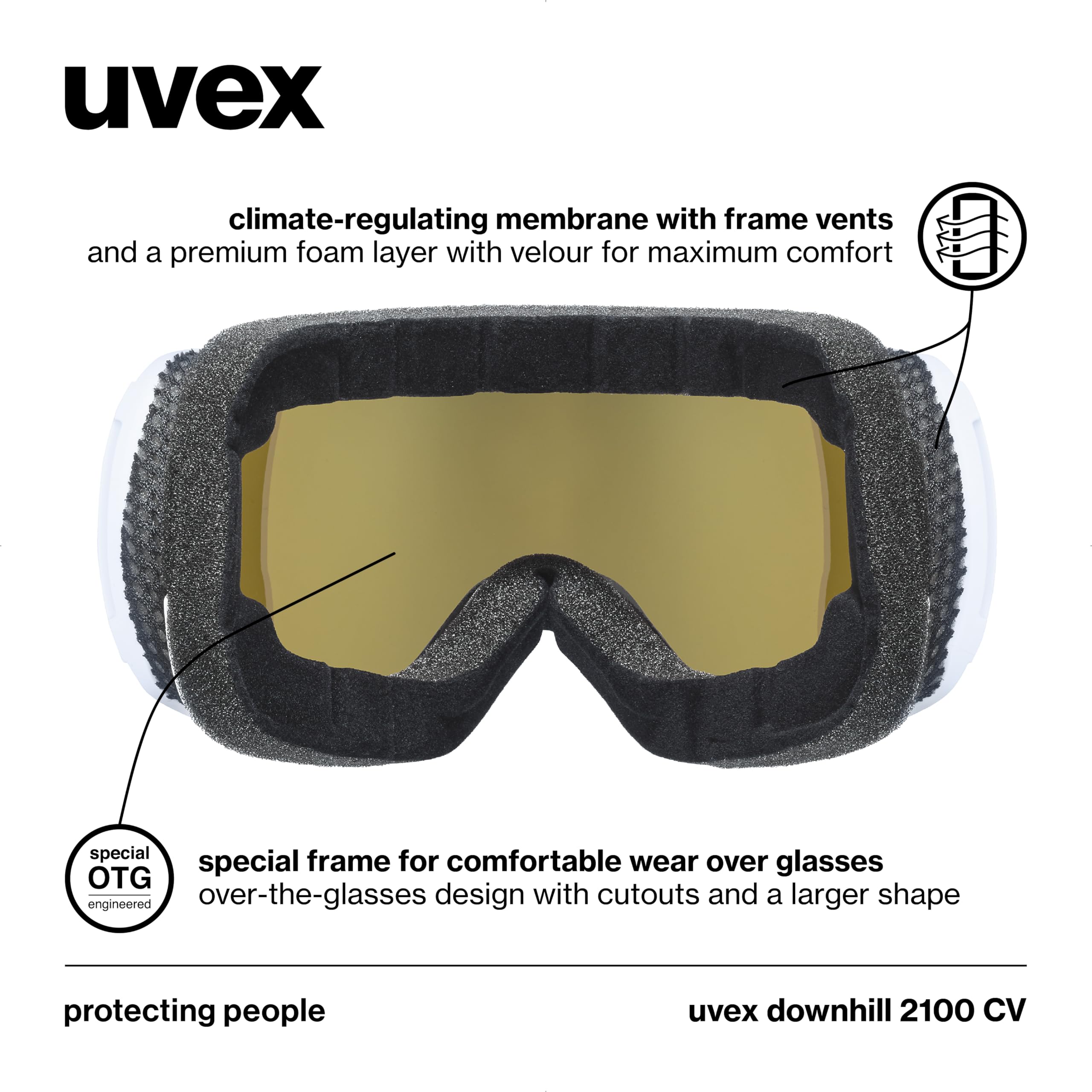 Uvex Downhill 2100 CV Lunettes de Ski, Uni