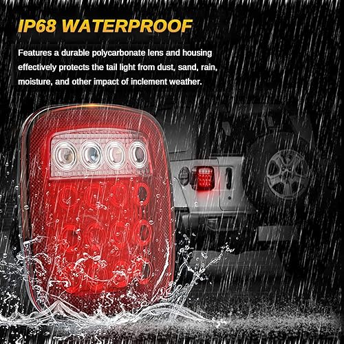 Miniatura 3 de VISVIC 4 luces traseras universales de 16 luces LED de 12 V señal de giro de freno inverso luces de marcador de distancia de freno inverso para