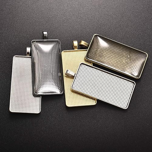 Miniatura 2 de DROLE Juego de 180 piezas de bandeja colgante de colores mixtos, configuración de cabujón rectangular y azulejos de cúpula de cabujón de vidrio