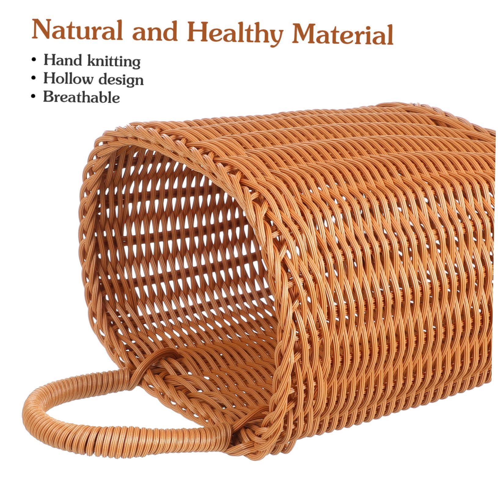 Set 2 Cestini Intrecciati In Plastica 24,5x6x8 Cm – Portaposate E Portaspezie Rustico Per Cucina, Tavola E Picnic
