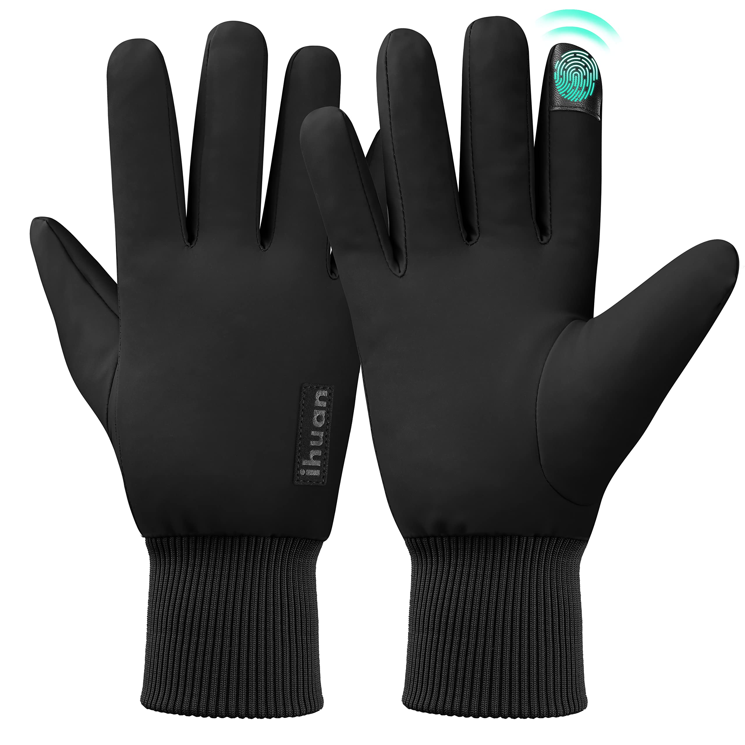 ihuanWinter Gloves for Men Women - Cold Weather Gloves for Running Cycling, Waterproof Snow Warm Gloves Touchscreen Finger