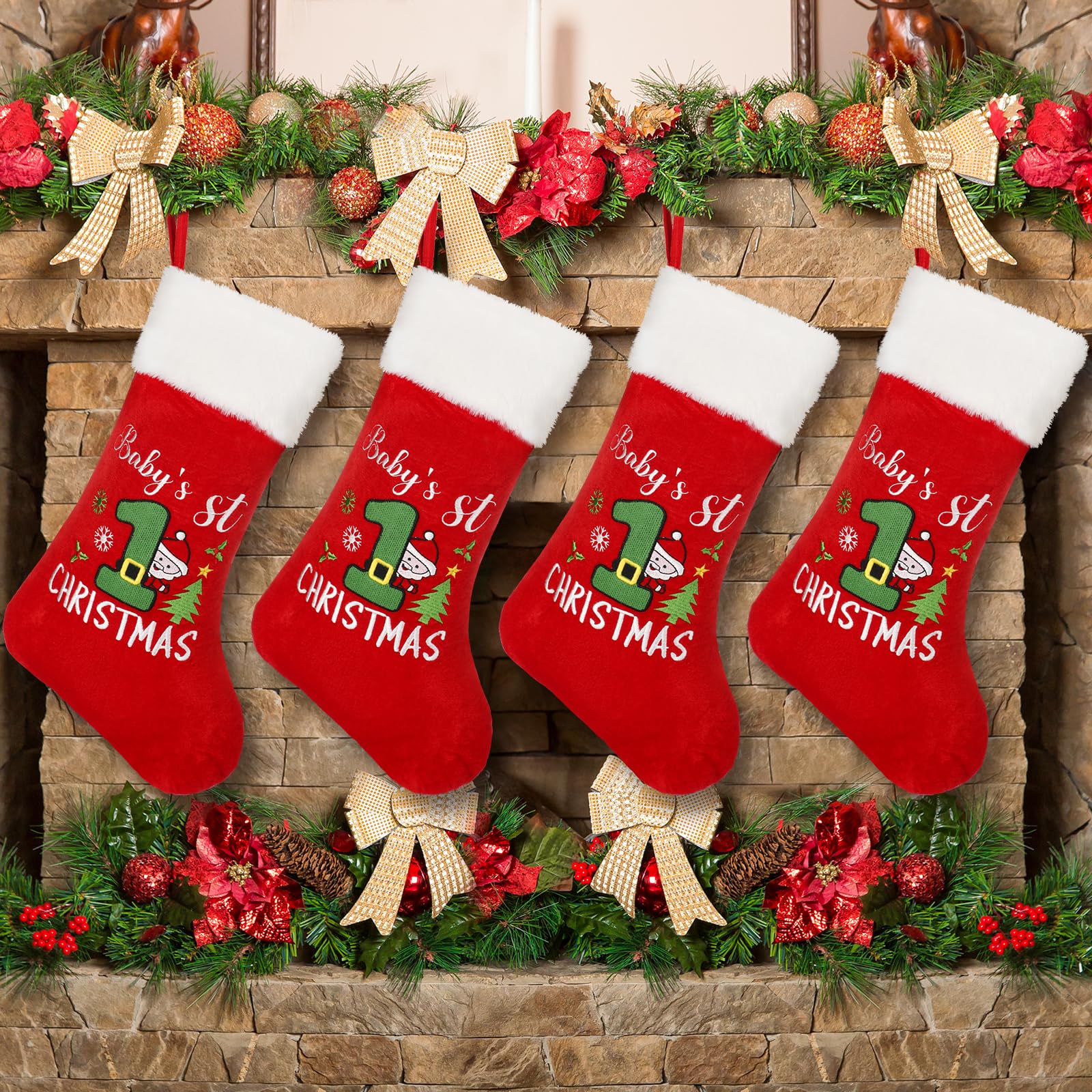s Babys First Christmas Stocking,Large Christmas Ornaments 2025 My