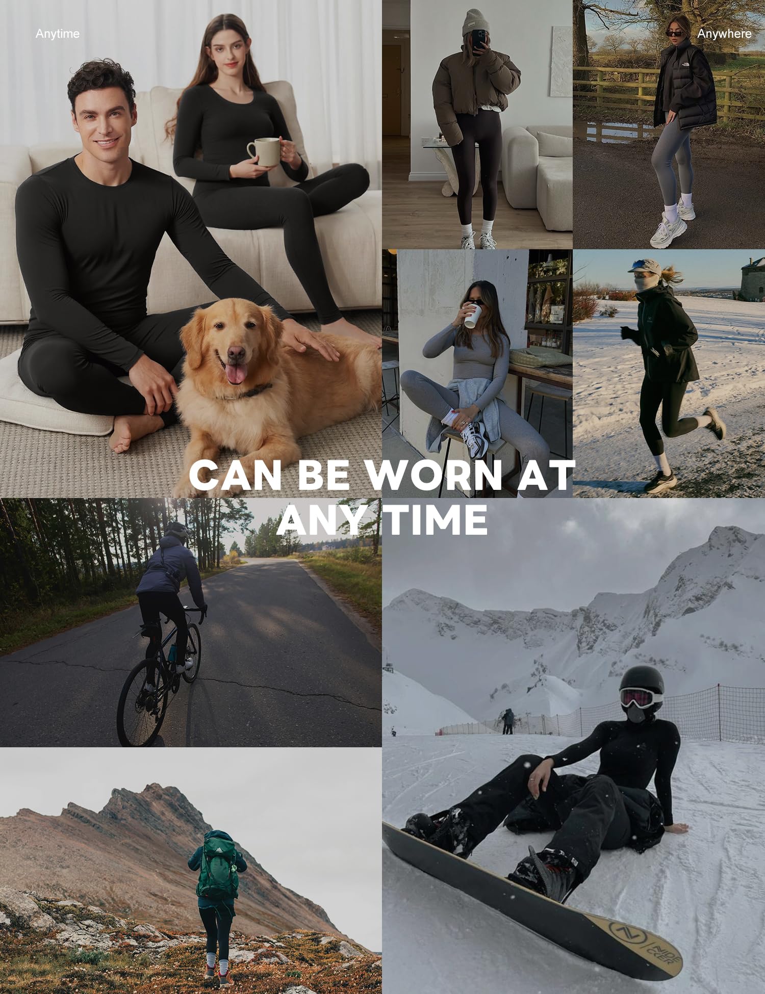 KLVEE Thermal Underwear for Women Long Johns with Fleece Lined Base Layer Womens Thermals Top and Bottom Set Cold Weather