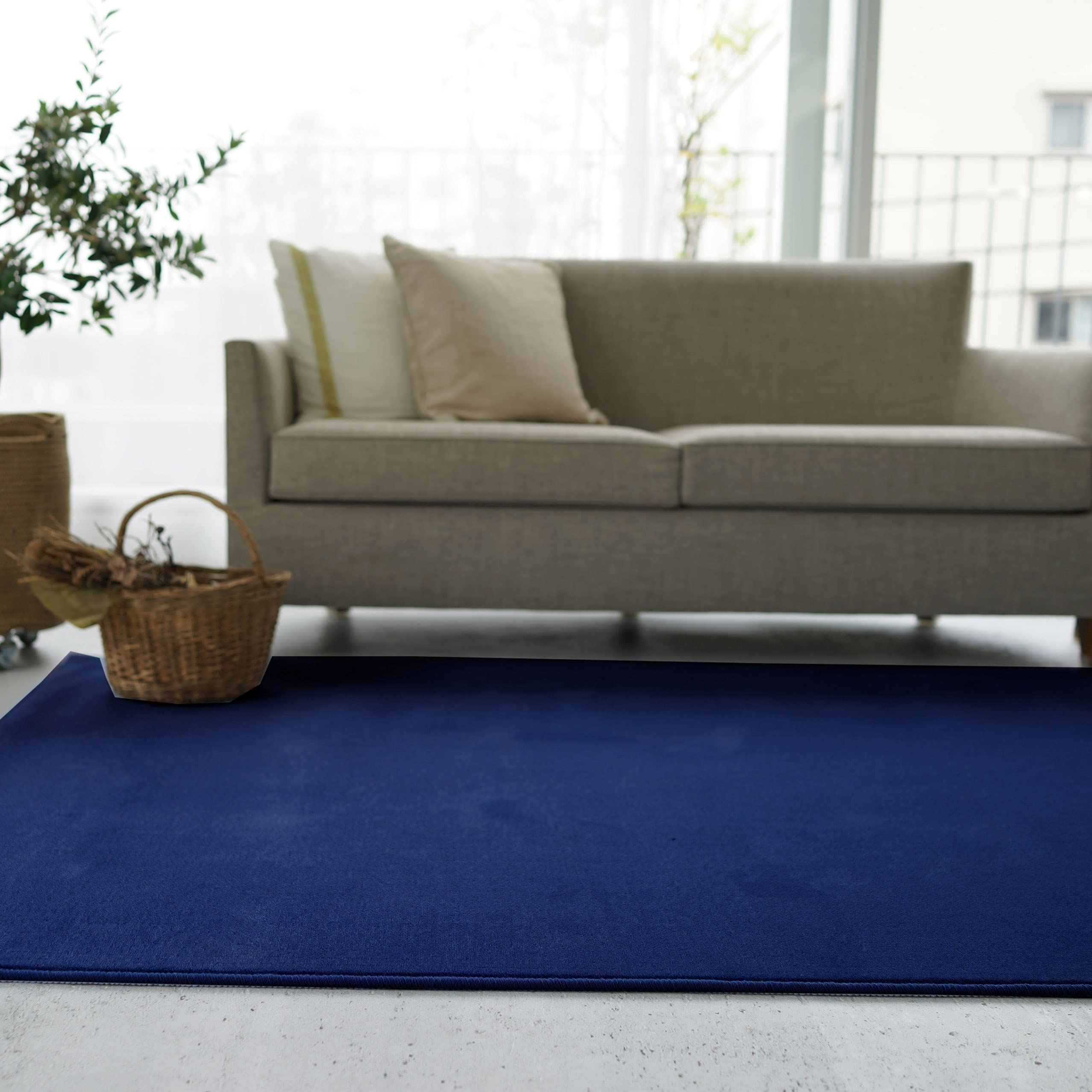 スミノエ Wool Rex 防炎ラグ コバルトブルー 140×200 スミノエ Wool