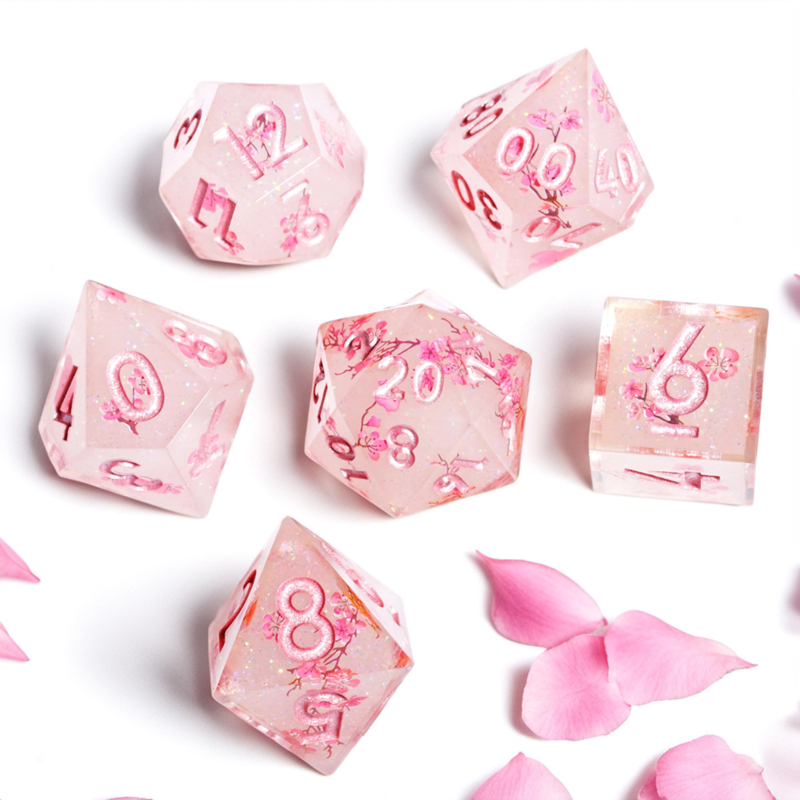 Mini Planet Sharp Edge Polyhedral RPG MTG Dungeons and Dragons Handmade DND Dice Set