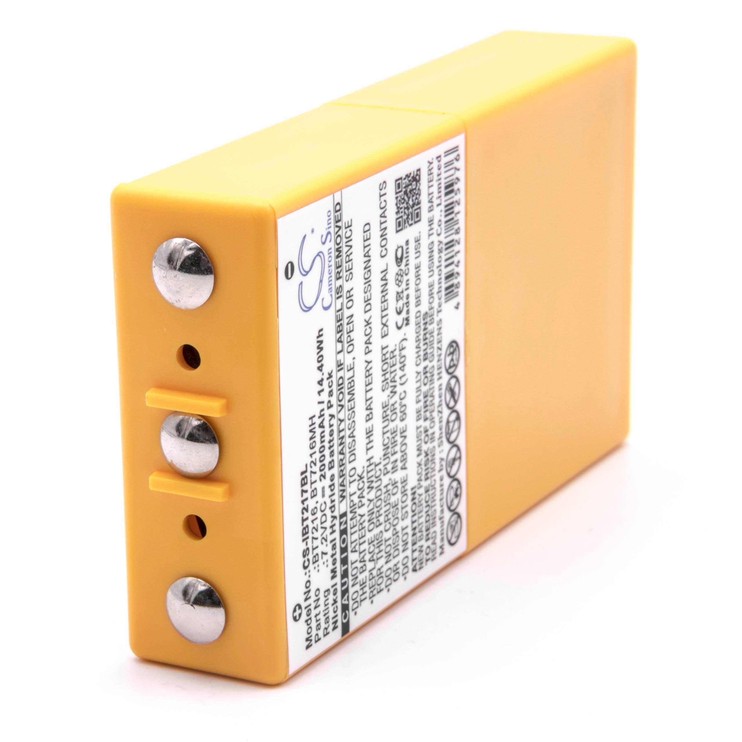 vhbw NiMH Batterie 2000mAh (7.2V) Jaune pour télécommande Remote Control comme Itowa 26.105, BT7216MH
