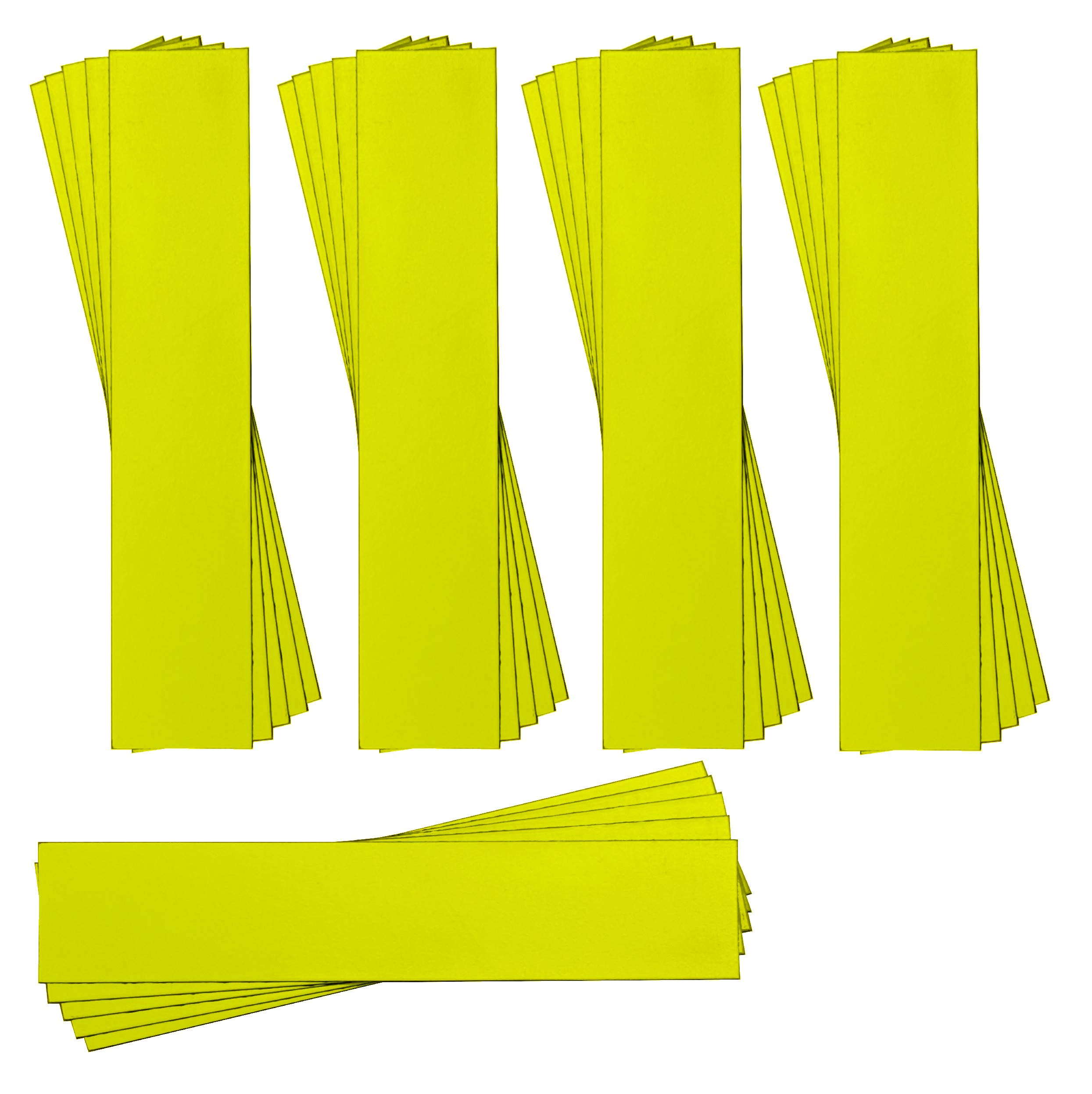 Magna Visual 1" x 5" Yellow Pre-Cut Write On Wipe Off Magnetic Strips 25 Pack
