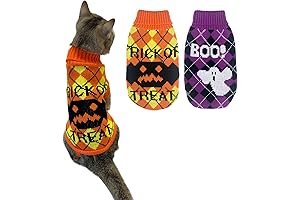 Two-Piece Halloween Cat Sweaters: Knitwear for Your Feline's Spooky Style