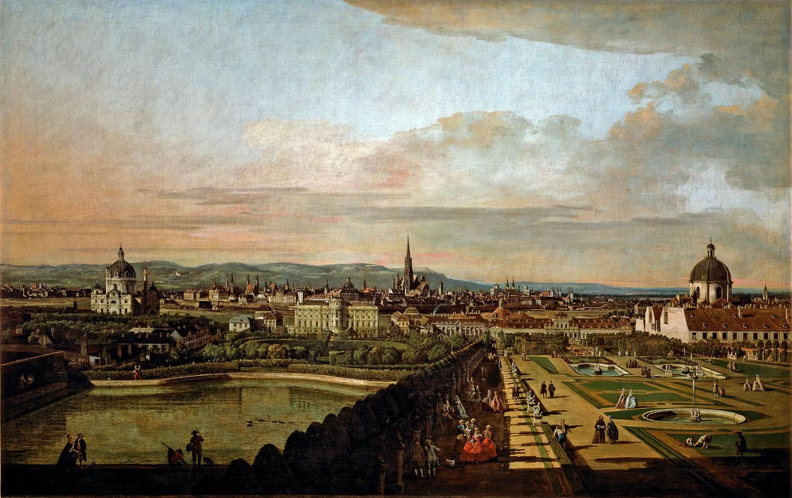 ARTXLXXBN Famous Print Painting Colorful Art Print View of Vienna From the Belvedere Painting by Bernardo Bellotto Canvas Art Decorations for Home Decor 60x90cm