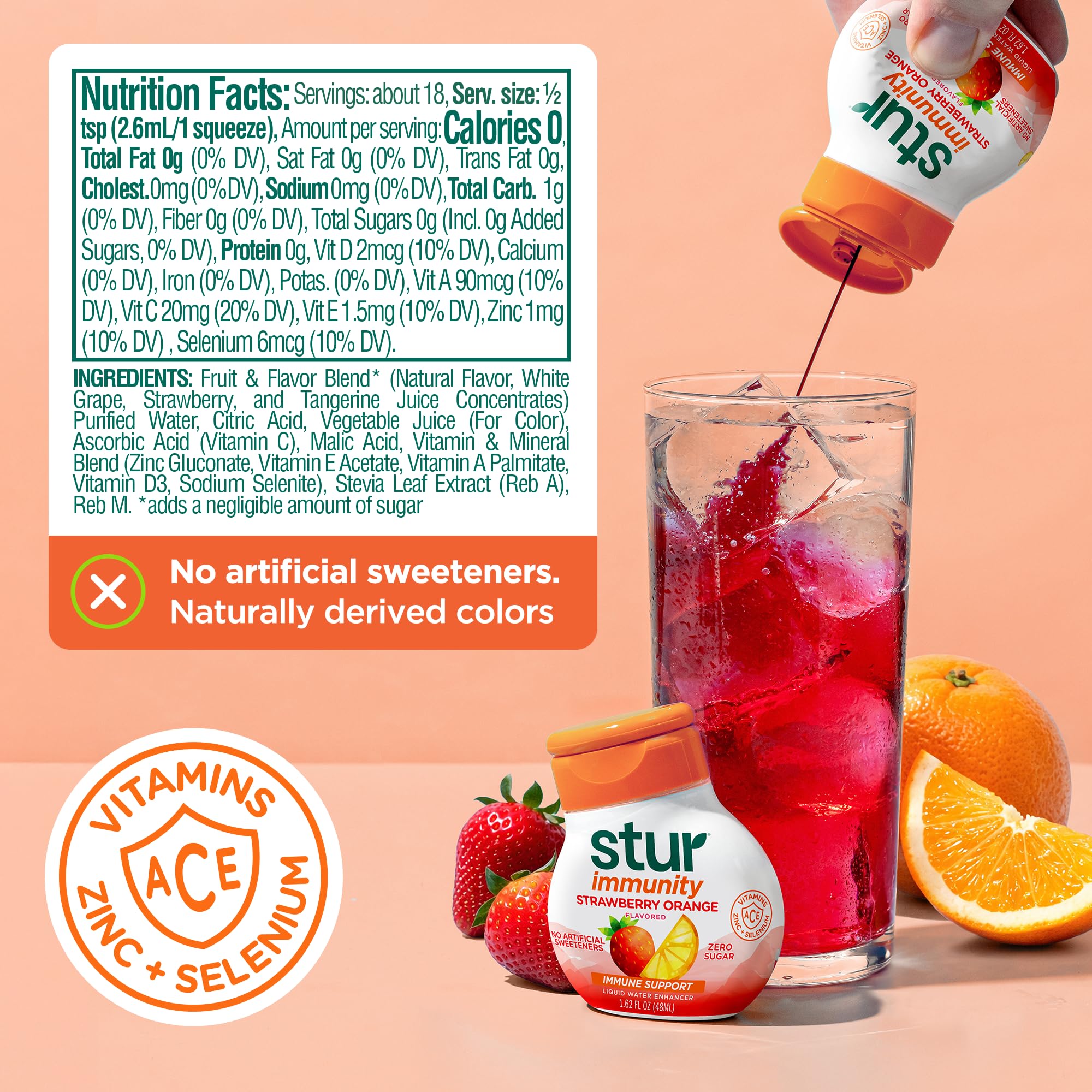 Stur Liquid Water Enhancer | Immunity Variety Pack | Naturally Sweetened |
