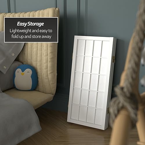 Miniatura 5 de Biombo portátil simple de 2 pies Biombo diseño Shoji, clásico diseño japonés 4 anchuras, 6 colores, Madera, Blanco