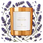 Benevolence LA Wild Lavender Wood Wick Candle | Soy Christmas Scented Candles for Home | Holiday Candle Gifts for Women and Men | Home Fragrance | Aromatherapy | Bathroom Freshener | 8oz, 45 Hour Burn