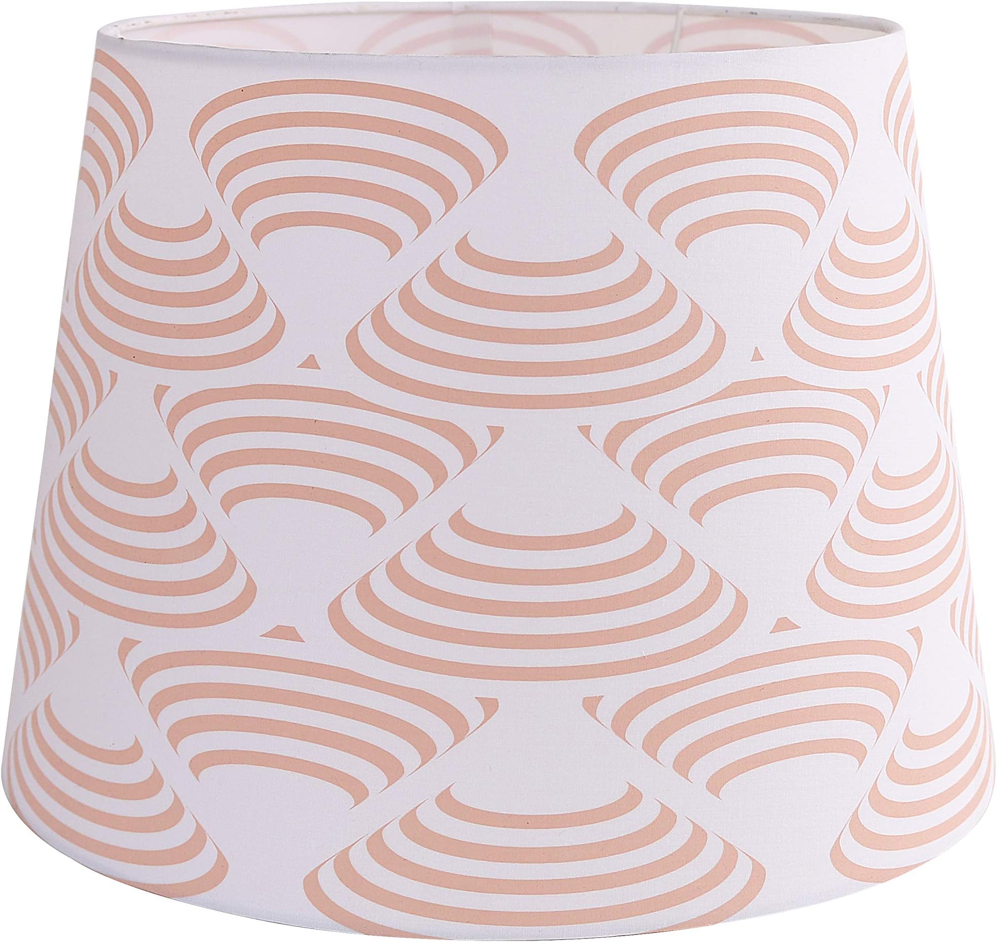 Large Modern Peach & White Patterned Tapered Table/Floor Lamp Light Shade