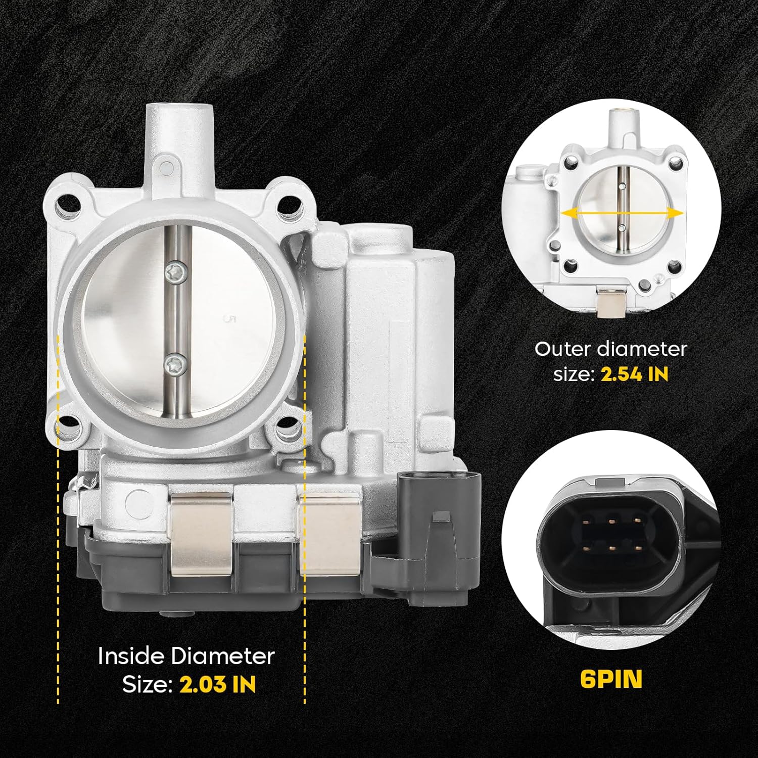 Electric Throttle Body Fit for Volkswagen Jetta L4 1.4L 2013-2018，Replace for 03F133062B, 03F133062, V10810086, 7519197
