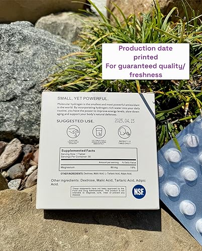 Miniatura 2 de H2 Tabletas de agua de hidrógeno molecular con magnesio antioxidante tableta de agua potable apoya la salud celular, combate el estrés, la