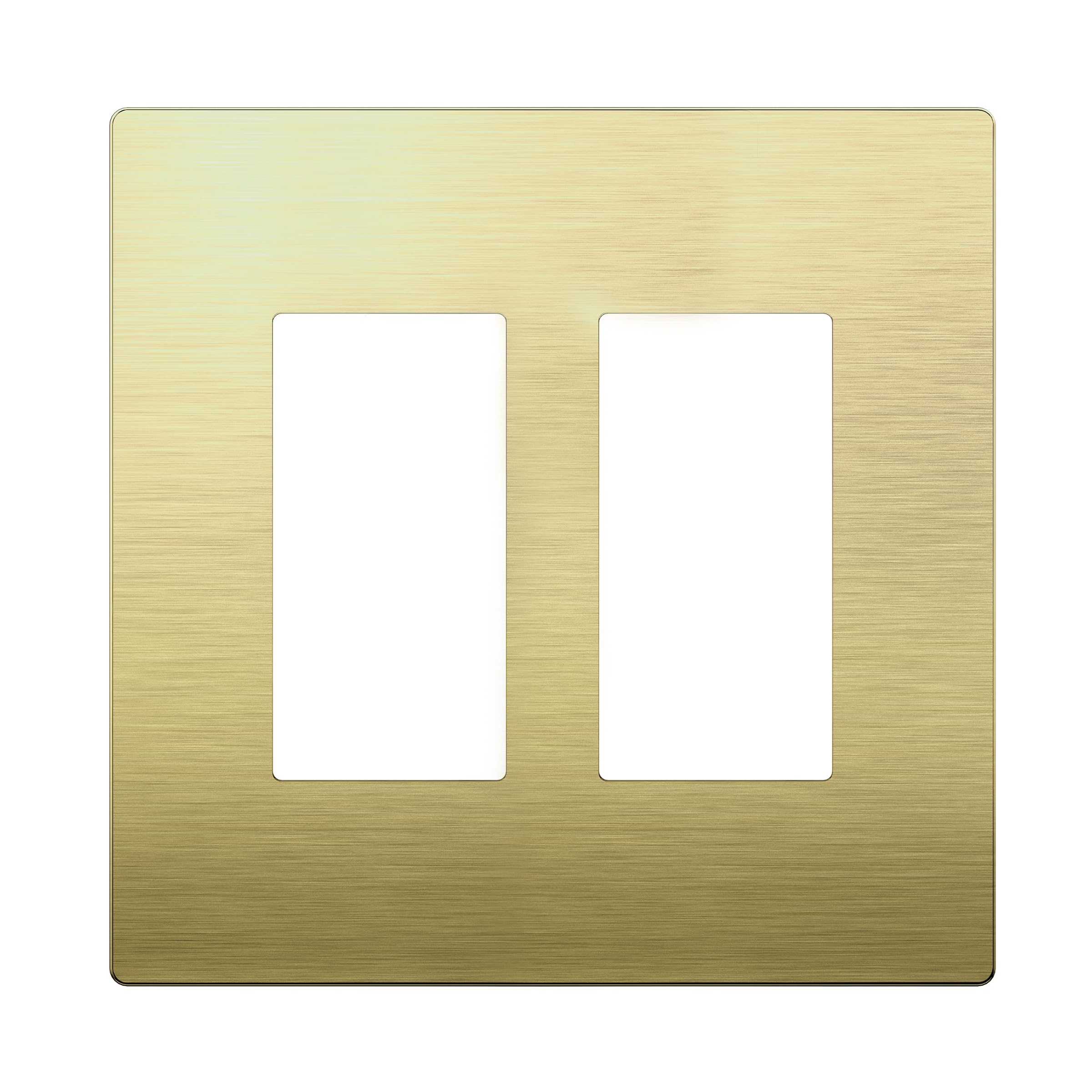 LIDER Double Decorator Metal Wall Plate, Mid-Size 2-Gang 4.88” x 4.92”