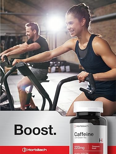Miniatura 7 de Horbäach Píldoras de cafeína de 200 mg  con té verde  200 tabletas  Vegetarianas, sin OMG y sin gluten