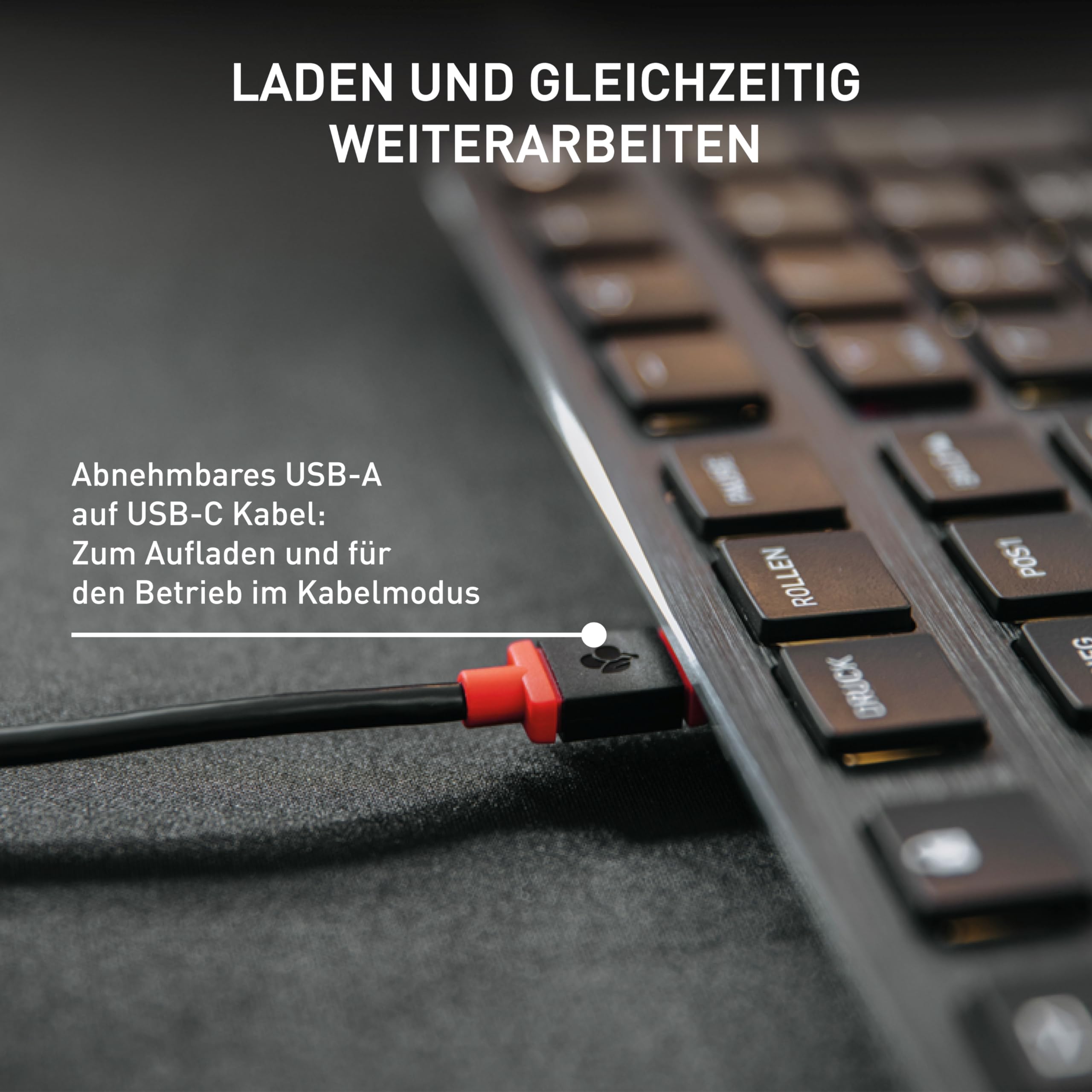 CHERRY KW X ULP, Ultra Flache Mechanische High-End-Tastatur, EU-Layout (QWERTY), Kabellose Multi-Device-Tastatur Für Bis Zu 4 Geräte, Wiederaufladbar, Schwarz