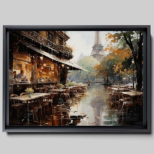 art Italian Cityscape Abstract Wall Art Artwork, Mediterranean City italy Street Towns Picture Art Prints on Canvas for Paris Cafe Room, love