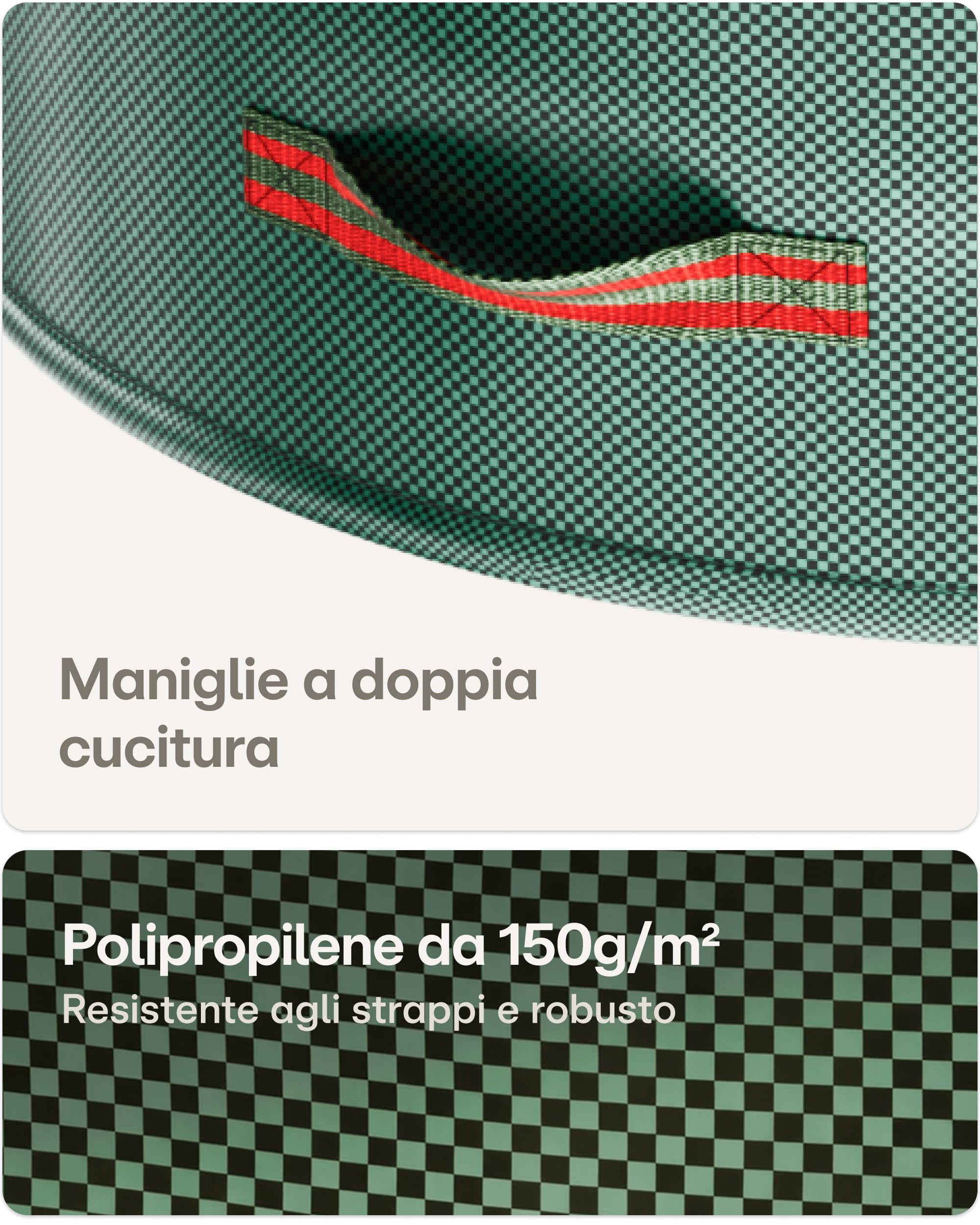 Praknu 2 Sacchi Giardinaggio 500 Litri con Coperchio a Zip - Sacchi Pieghevoli con 4 Maniglie Antistrappo - Sacco Giardino Raccogliere le Foglie - Sacco Erba Tagliata Giardino - Sacchi Giardino