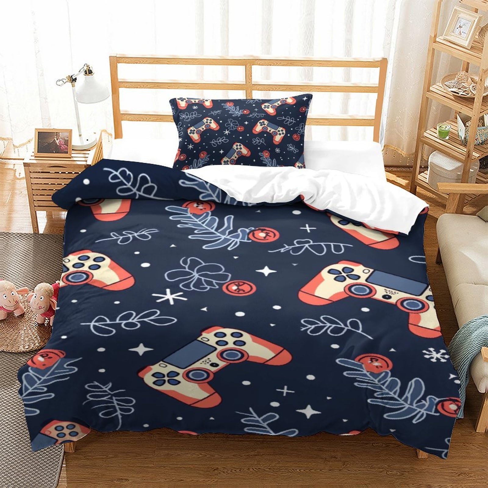 Housse de couette Jeuxpad 3D en parure douce 2 pièces pour chambre d'enfant et ado