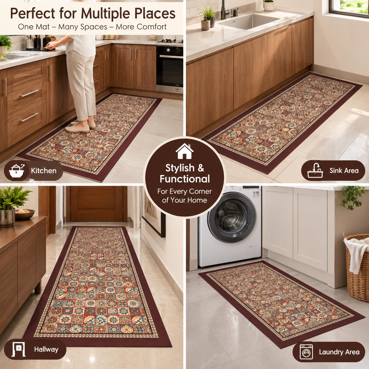 Waterproof Memory Foam Kitchen Mats - Non-Slip -8 Waterproof Memory Foam Kitchen Mats - Non-Slip -8