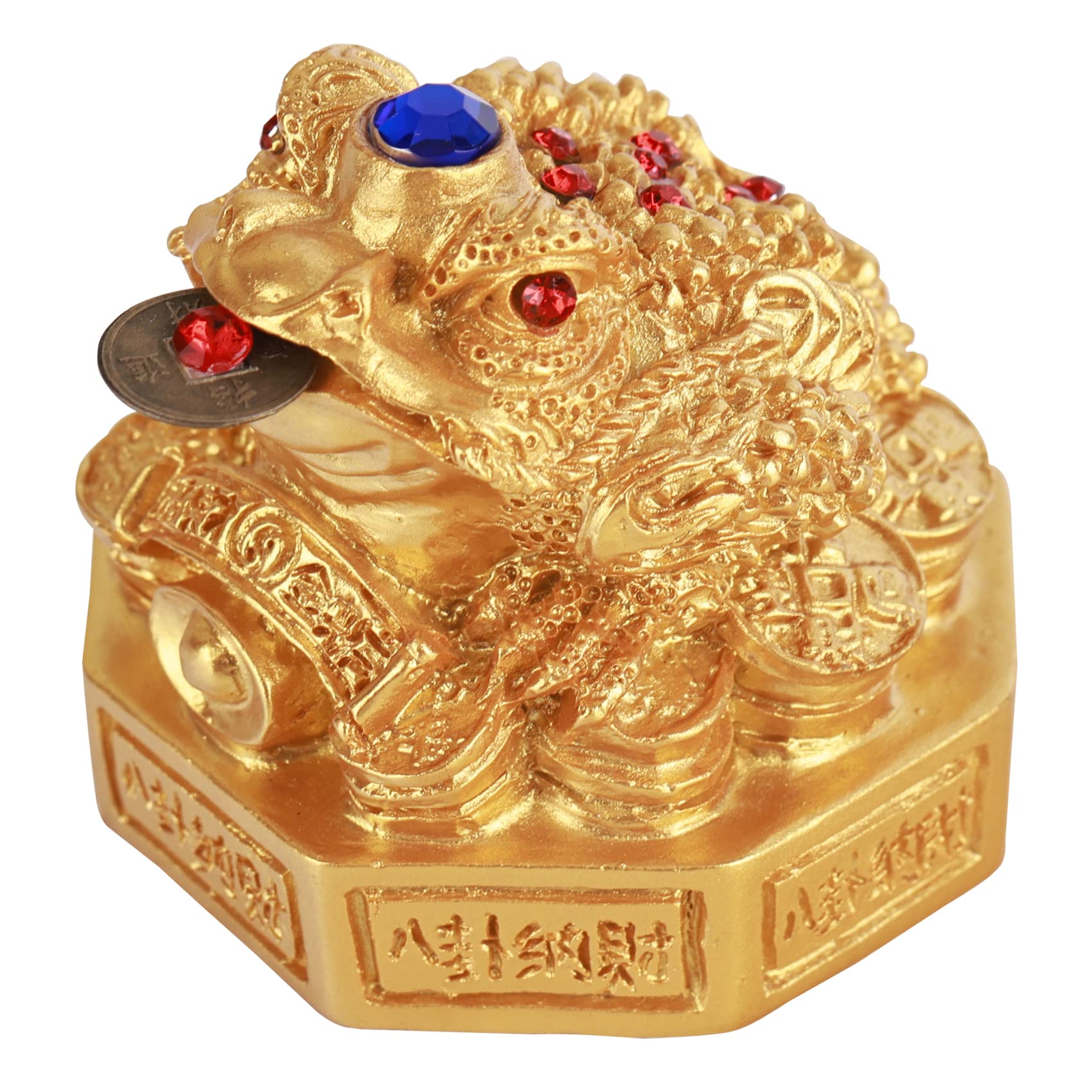 Feng Shui Money Frog - Bring Wealth and Good Luck with Three Legged Money Frog Decor on The Eight Diagrams for Overseas Chinese(Big)