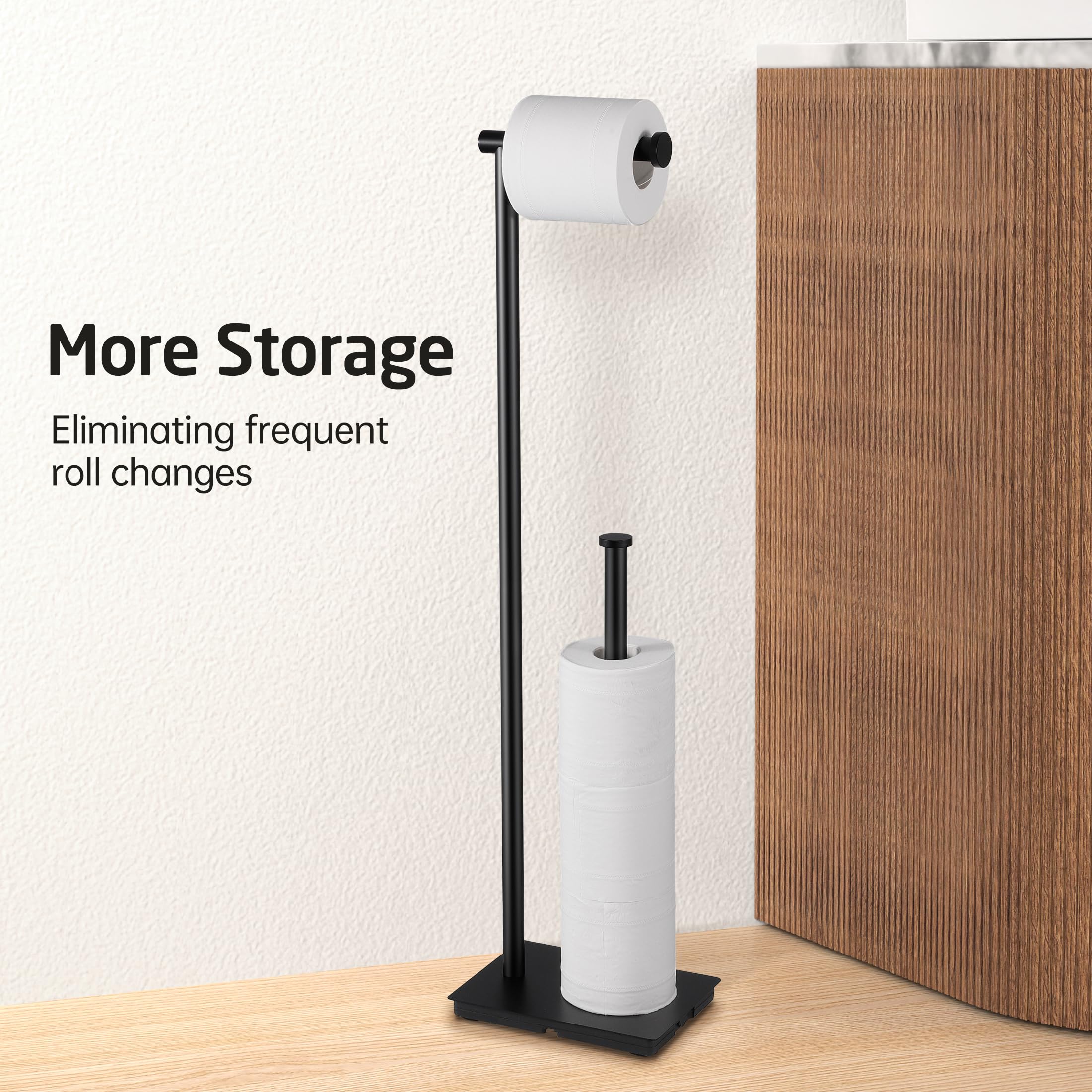 KES Toilet Paper Holder Stand with Weighted Base, Matte Black, 29.5" H — Amazon image 7