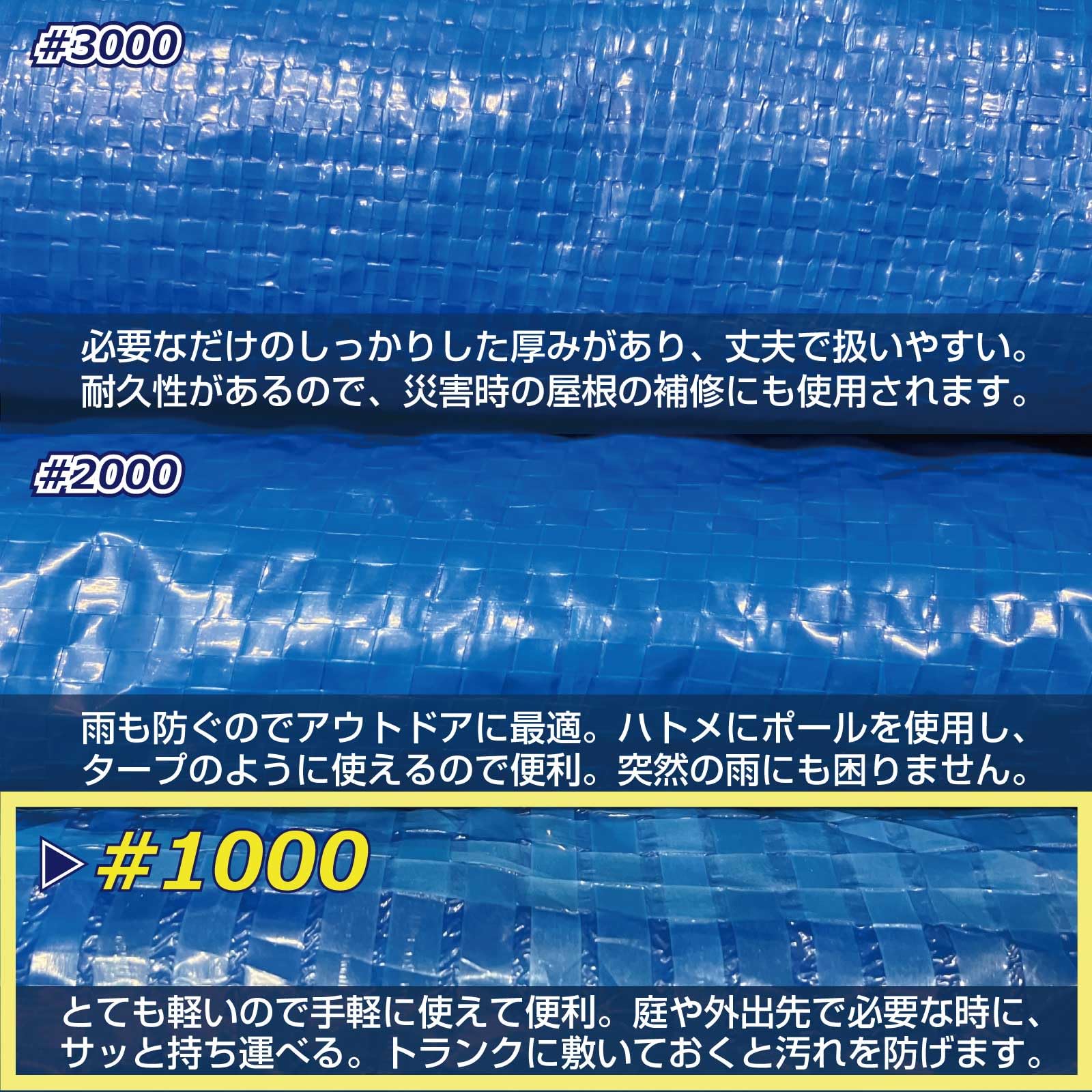 Amazon.co.jp: ブルーシート ビニールシート #1000 10m×10m 2枚入