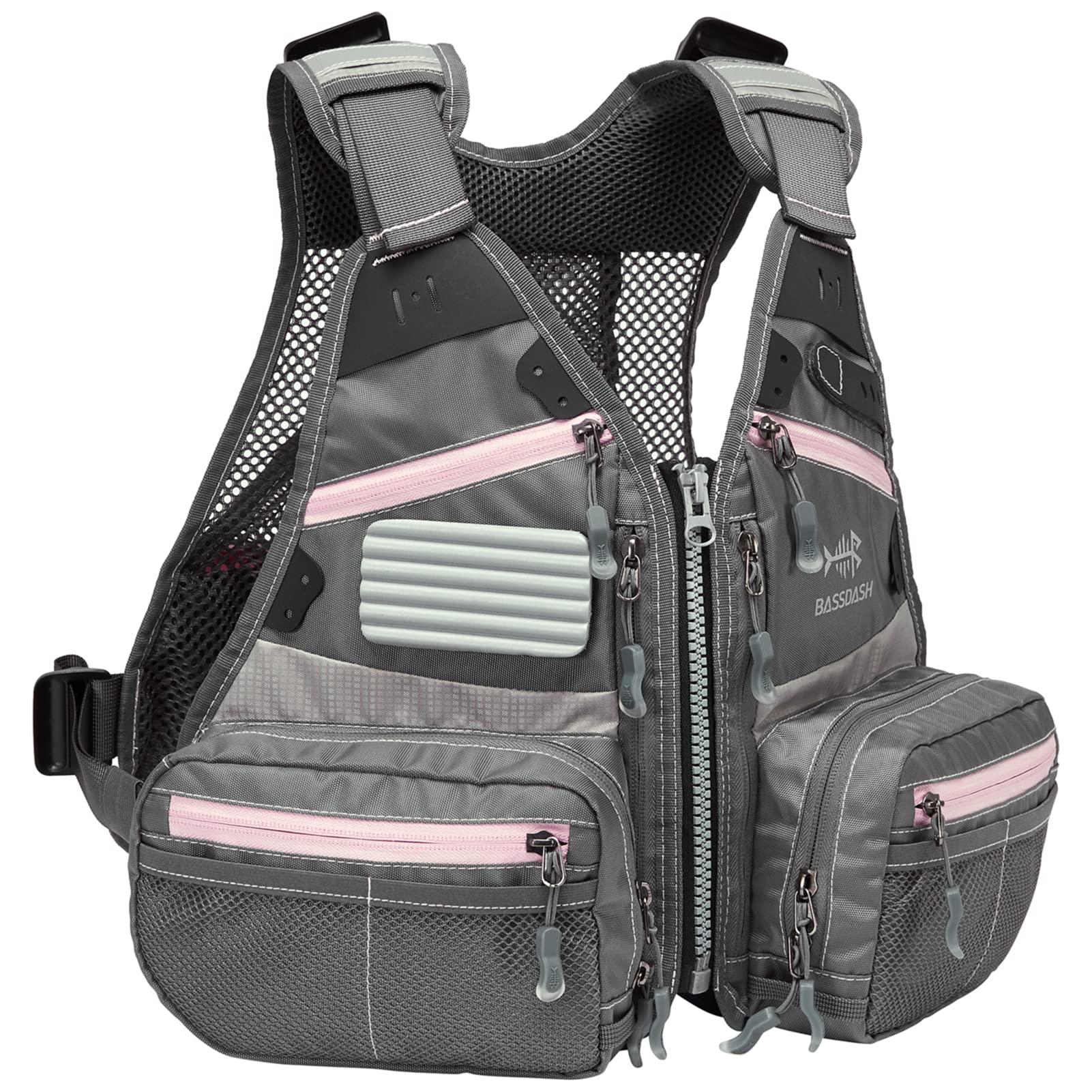 Bassdash Gilet da pesca a mosca per bambini Taglia regolabile con tasche multiple