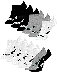 Kit 12 Pares Meias Sapatilha Invisível Esportiva Masculino Adulto, 4 Branco - 4 Cinza - 4 Preto, 39-43