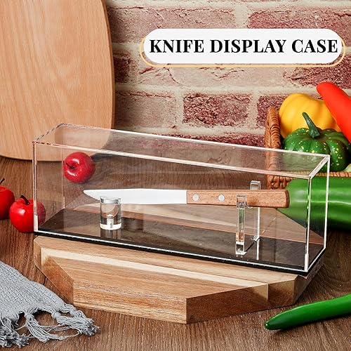 Miniatura 2 de Suzile 2 piezas de acrílico para cuchillos, soporte de exhibición de cuchillos de bolsillo con cubierta transparente, caja de exhibición de un solo