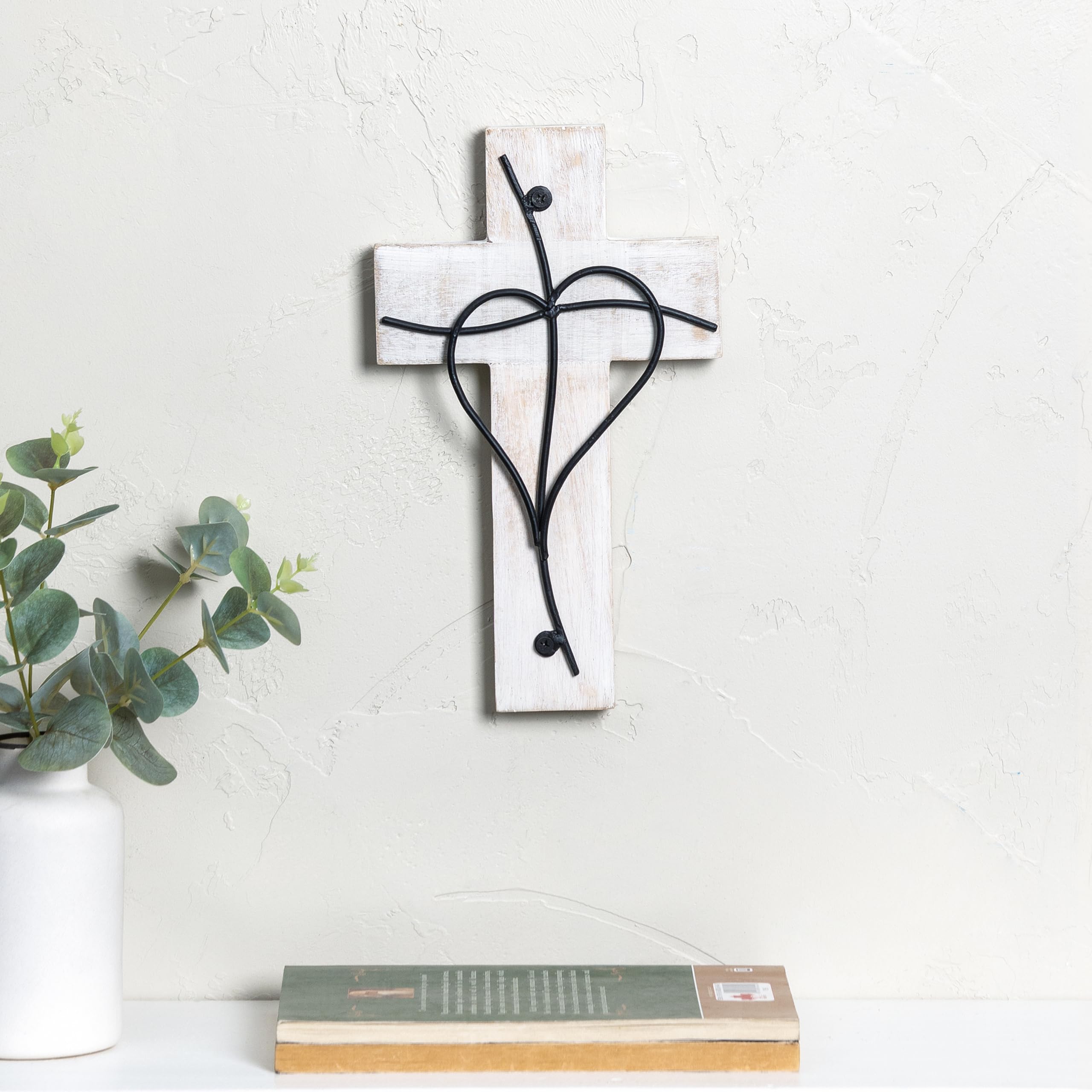 JFY Wooden Wall Cross - Catholic Crucifix, Christian Spiritual Religious Décor for Home, Office & Church